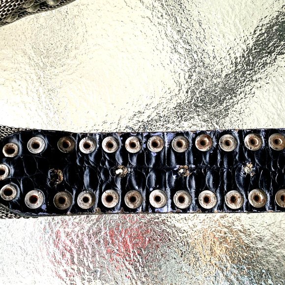 NANNI MADE IN ITALY WOMEN\'S LEATHER AND METAL DESIGNER BELT SIZE 35 main image 6